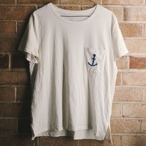 Old Navy Off White 100% Cotton Tee with Pocket